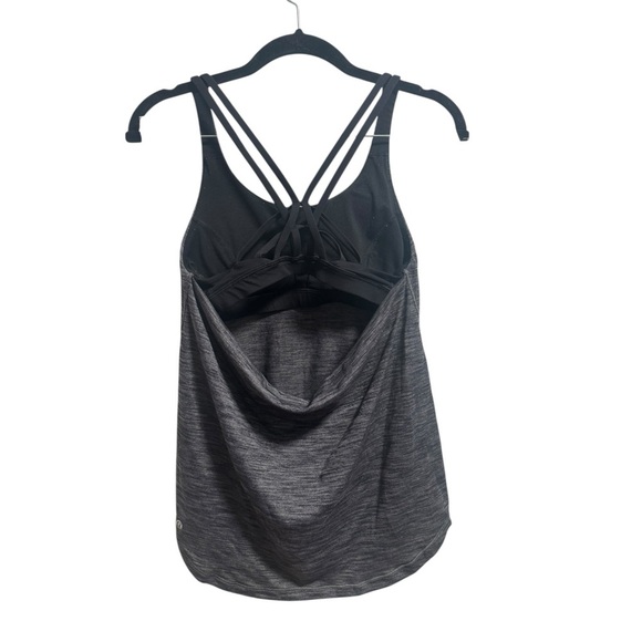 Lululemon Power Y Tank with Built-In Bra Gray Strappy Back Size 4 - Picture 2 of 5